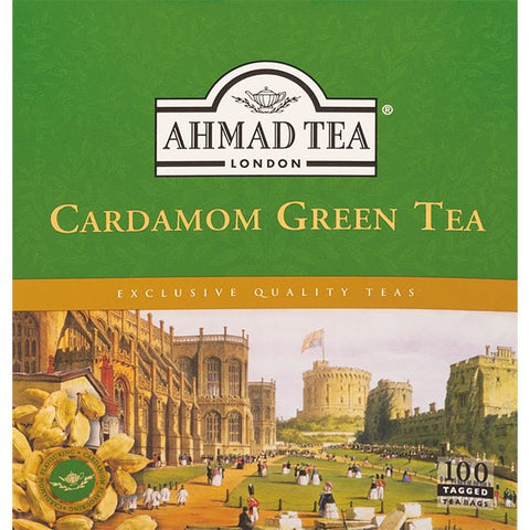 Ahmad Cardamom Green Tea | 100 Tea Bags - Sadaf.com