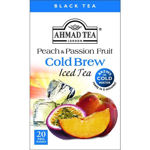 Ahmad Cold Brew Peach Passion Fruit Black Tea | 20 Foil Tea Bags - soofercoinc