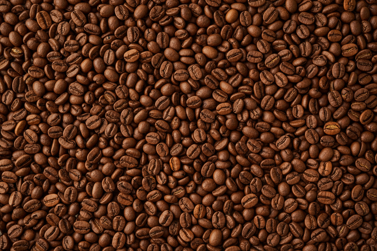 full background overlay flatlay of coffee beans