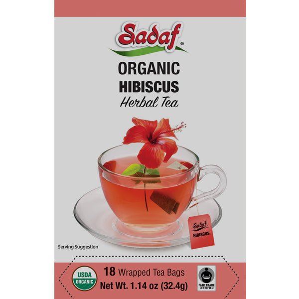 Sadaf Organic Hibiscus Tea | 18 Wrapped Tea Bags - Sadaf.comSadaf43-6254