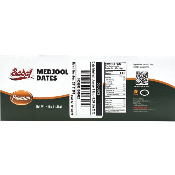 Sadaf Premium Medjool Dates | Jumbo - 4 lbs - Sadaf.comSadaf.com56-6862