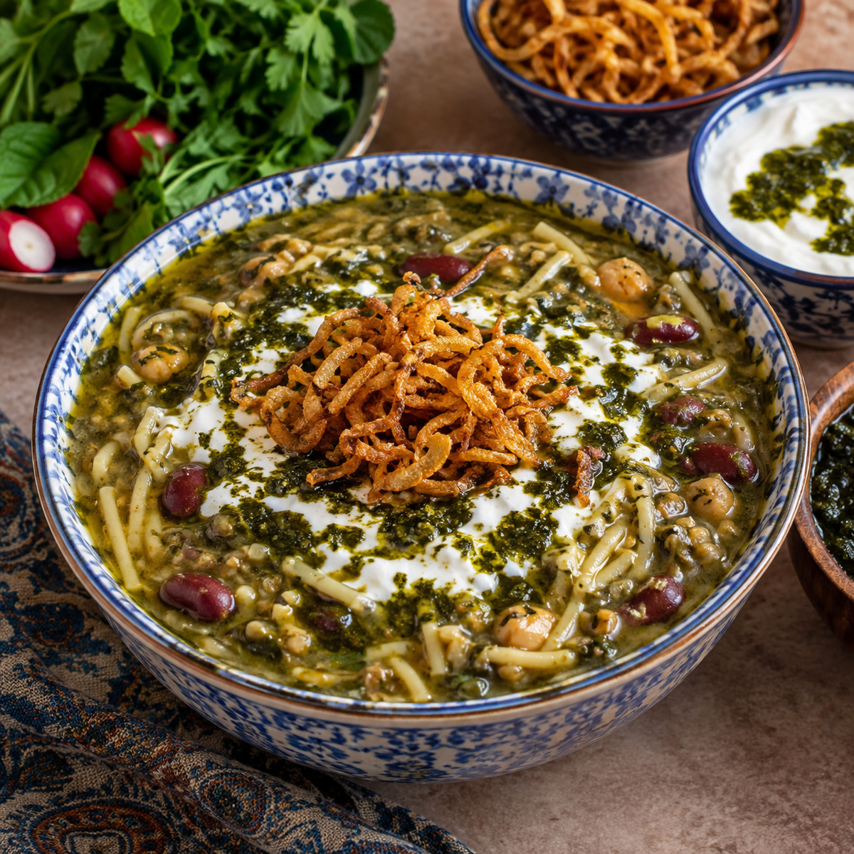 Ash Reshteh (Persian Herb, Bean, and Noodle Soup) - Sadaf.com