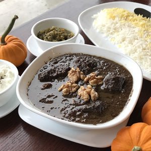 Khoresh Fesenjoon | Pomegranate Walnut Stew - Sadaf.com