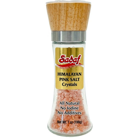 Himalayan Pink Salt Crystals | Adjustable Grinder - 7 oz - Sadaf.com