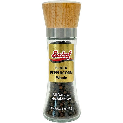 Whole Black Peppercorn | Adjustable Grinder - 2.8 oz - Sadaf.com