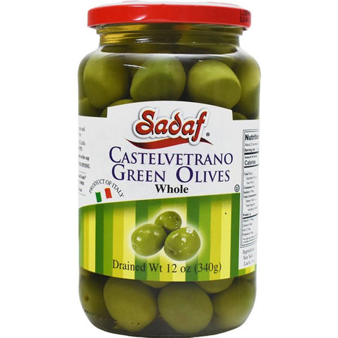 Green Castelvetrano Olives | Unpitted - 12 oz - Sadaf.com