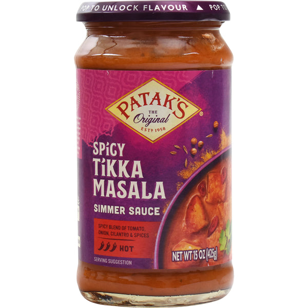 Patak's Tikka Masala Spicy Curry Simmer Sauce | Spicy - 15 oz.