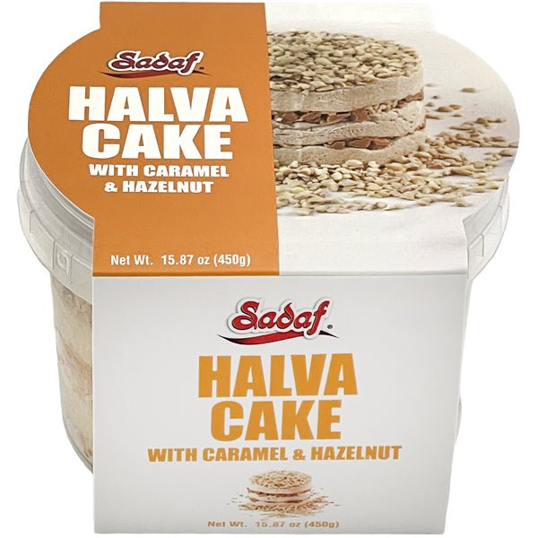 Sadaf Halva Cake | Caramel & Hazelnut - 15.87 oz - Sadaf.com