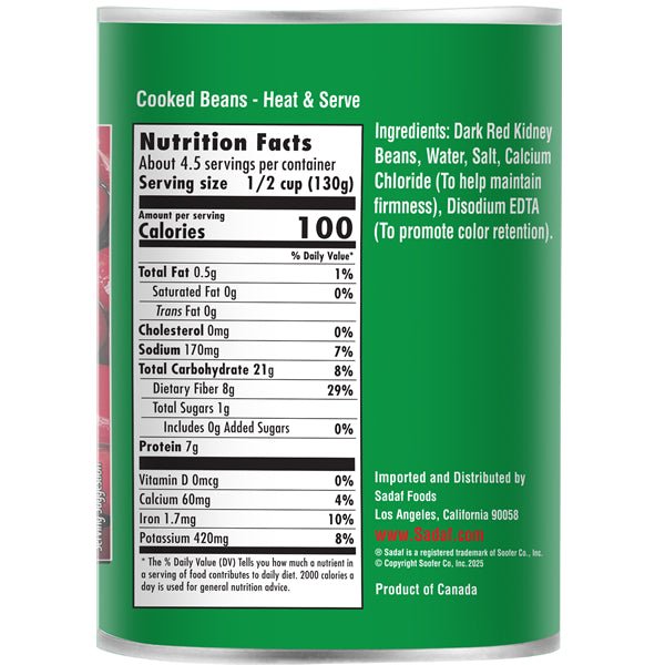 Dark Red Kidney Beans | Canned - 20.5 oz. - Sadaf.com