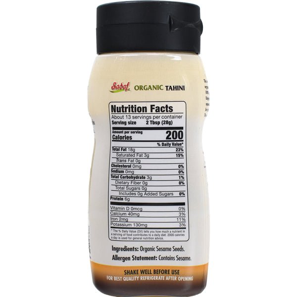 Sadaf Organic Tahini Sesame | Easy Squeeze Bottle - 12.35 oz - Sadaf.com