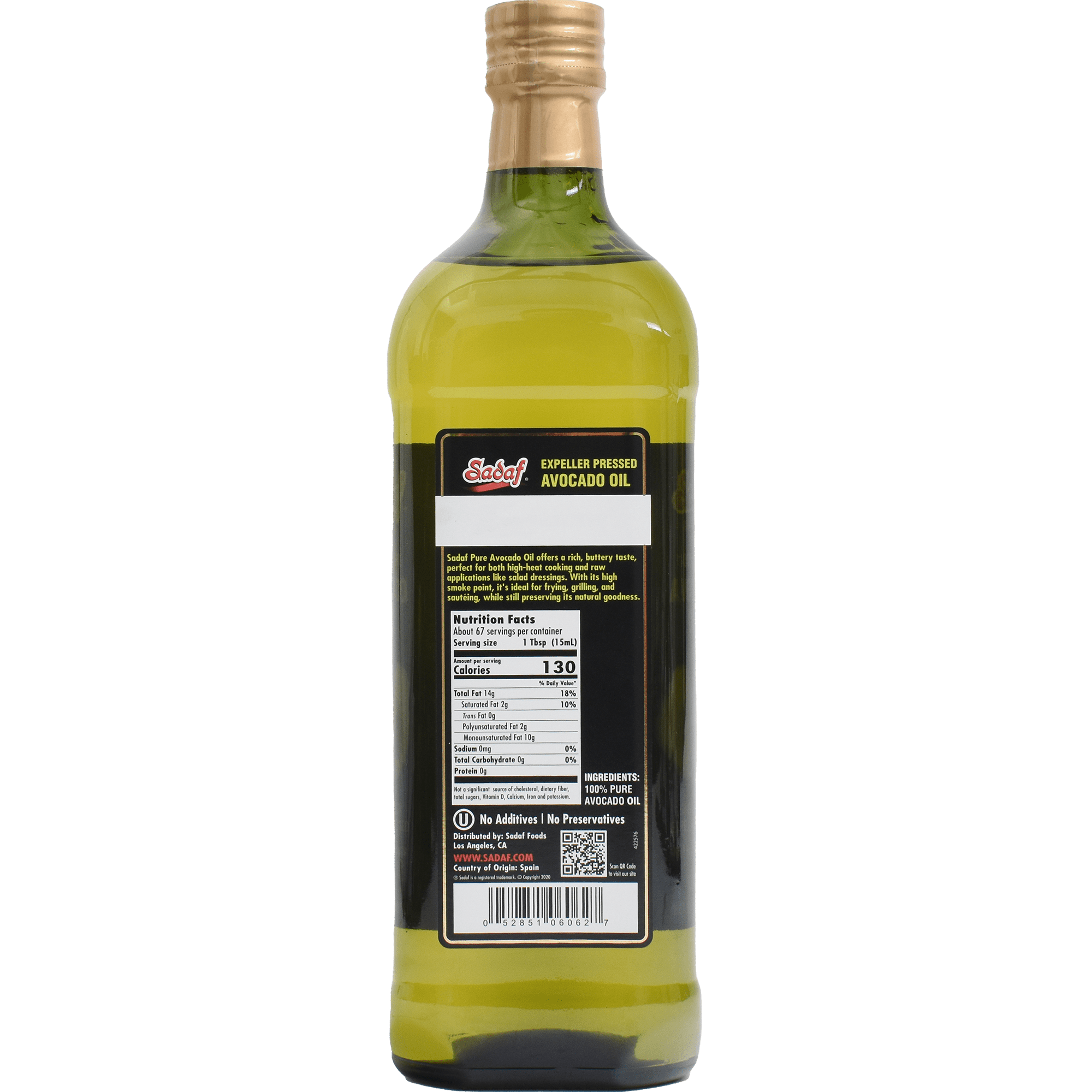 Sadaf 100% Pure Avocado Oil | Single Origin Expeller Pressed 1 L - Sadaf.com
