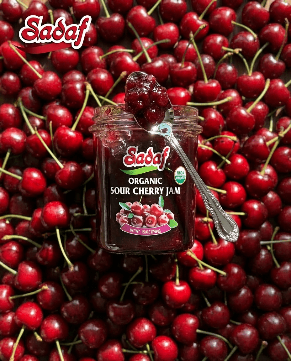 Sadaf Sour Cherry Jam | Organic - 13 oz. - Sadaf.com