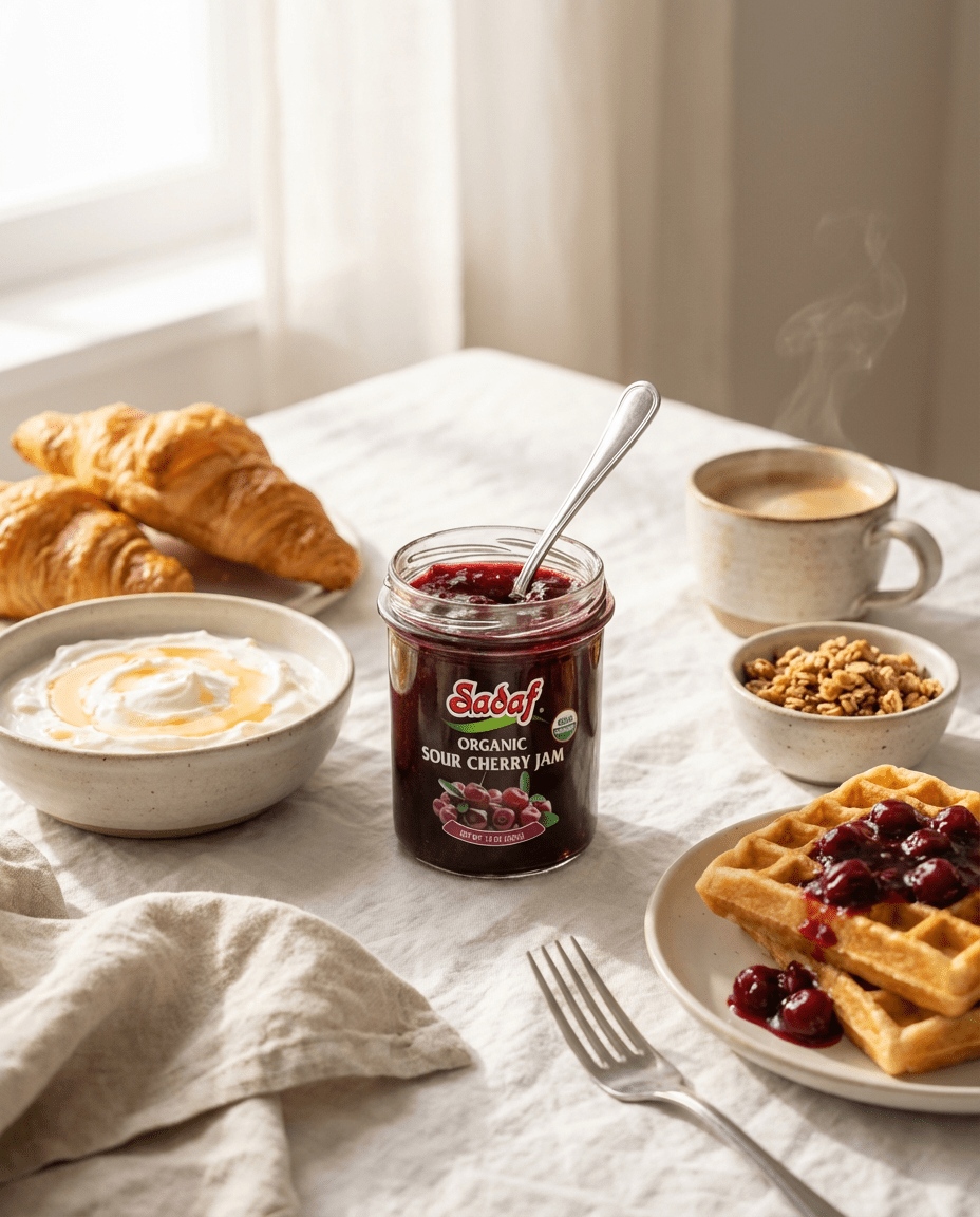 Sadaf Sour Cherry Jam | Organic - 13 oz. - Sadaf.com