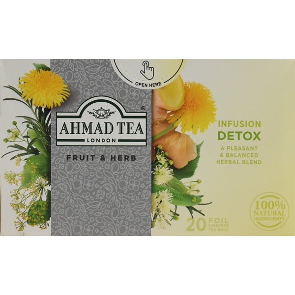 Ahmad Herbal Tea - Cleansing Detox Infusion | 20 Foil Tea Bags - Sadaf.com