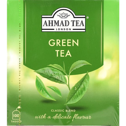 Ahmad Green Tea | 100 Tagged Tea Bags - Sadaf.com
