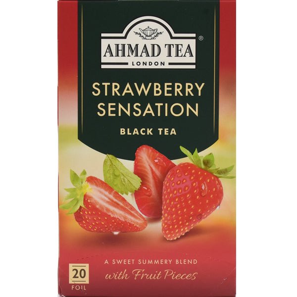 Ahmad Strawberry Sensation Black Tea | 20 Tea Bags - 1.4 oz. - Sadaf.com