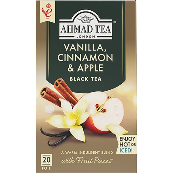 Ahmad Vanilla Cinnamon & Apple Black Tea | 20 Tea Bags - 1.4 oz. - Sadaf.com