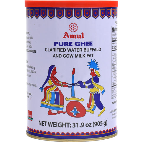 Amul Pure Ghee | Clarified Water Buffalo and Cow Milk Fat 31.9 oz
