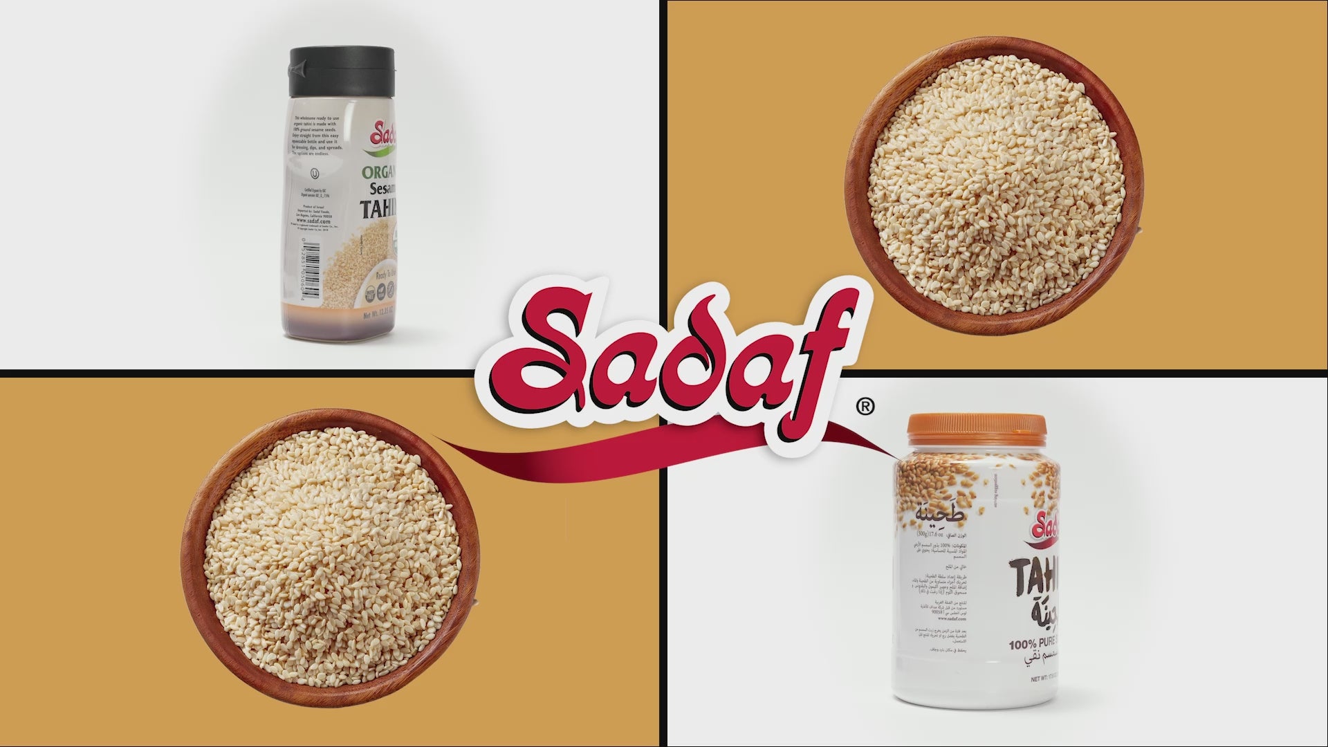 Sadaf Organic Tahini Sesame | Easy Squeeze Bottle - 12.35 oz