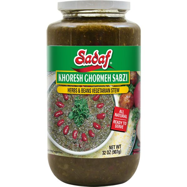 Sadaf Khoresh Ghormeh Sabzi (Herb & Bean Vegetarian Stew) | Jar - 32 oz - Sadaf.comSadaf30-5092