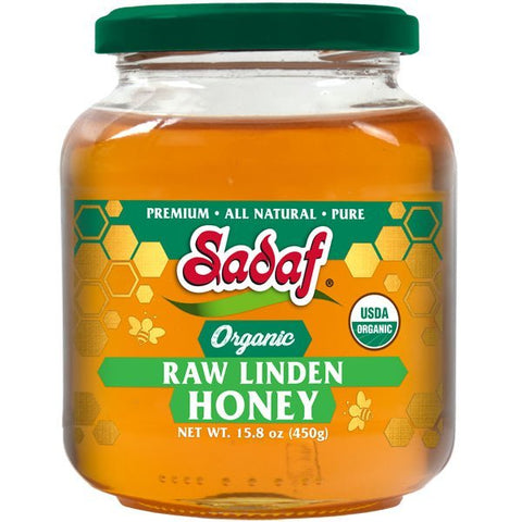 Sadaf Organic Raw Linden Honey | All Natural 15.8 oz - soofercoinc