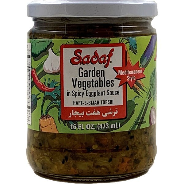 Sadaf Pickled Garden Vegetables with Eggplant | Haft - e - Bijar Torshi - 16 fl. oz. - soofercoinc