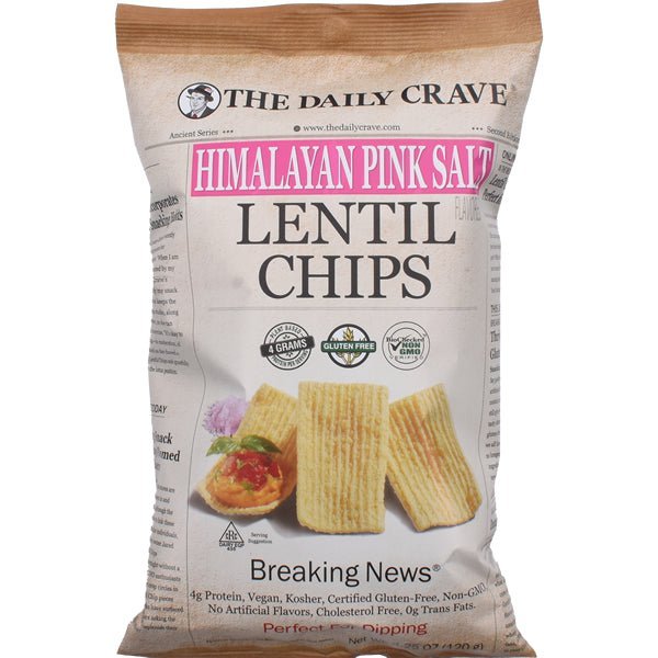 The Daily Crave Lentil Chips | Himalayan Pink Salt - 4.25 oz. - soofercoinc