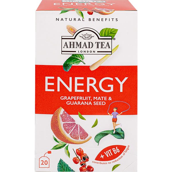 Ahmad Energy Grapefruit, Mate & Guarana Seed + VIT B6 - 20 Foil Tea Bags - Sadaf.comAhmad43-8002