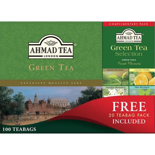 Ahmad Green Tea 100 Tea Bags | Free 20 Tea Bags Pack Included - Sadaf.comAhmad44-7934