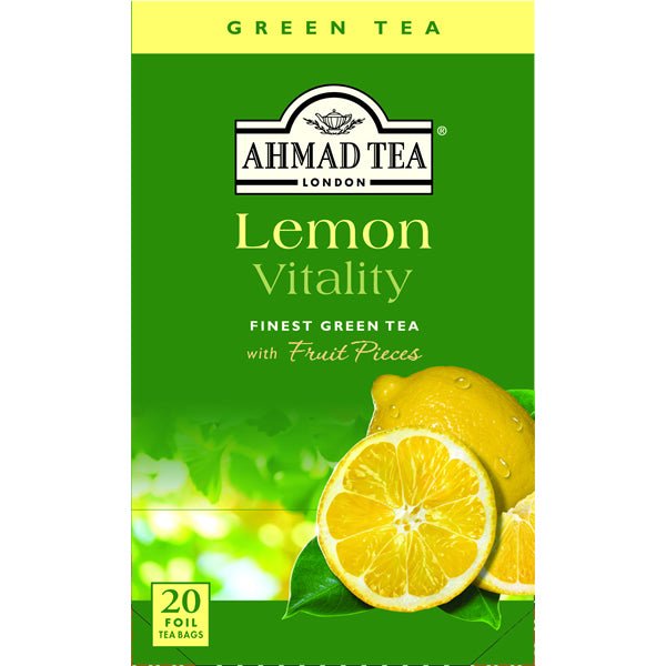 Ahmad Lemon Vitality Flavoured Green Tea with Fruit Pieces 20 Foil T/B - Sadaf.comAhmad44-7996