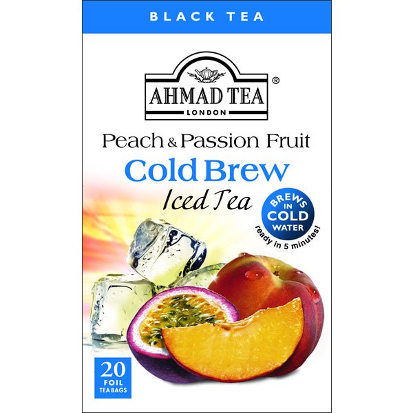 Ahmad Peach Passion Fruit Ice Tea | Cold Brew 20 Foil Tea Bags - Sadaf.comAhmad44-6350