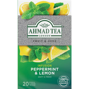 Ahmad Peppermint & Lemon Herbal Tea 20 Tea Bags 1.4 oz. - Sadaf.comAhmad43-6622