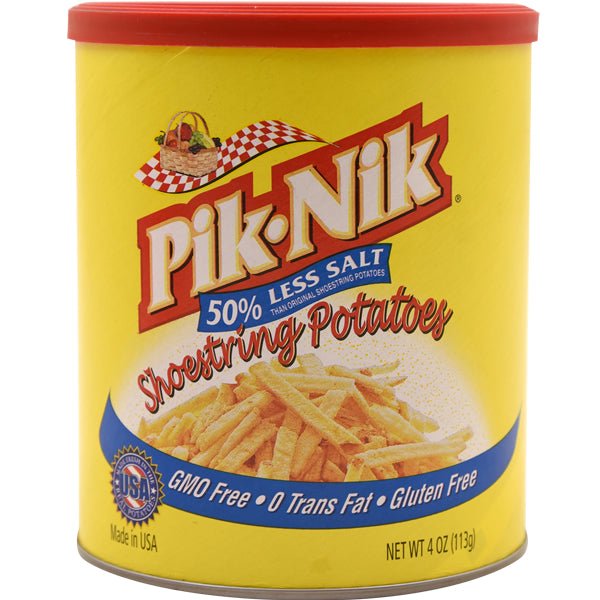 Pik-Nik Shoestring Potatoes 50% less salt 4 oz. - Sadaf.comPik-Nik30-5139