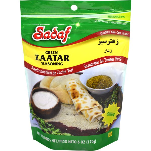 Sadaf Zaatar Seasoning - Green Zaatar Spice for Cooking and Food Seasoning  - Spices & Seasonings - Middle Eastern Cuisine - Halal - 4.7 oz PET Bottle
