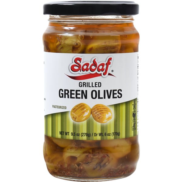 Sadaf Grilled Green Olives | Pasteurized 9.5 oz - Sadaf.comSadaf18-3305