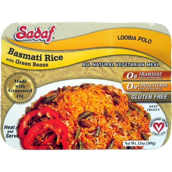 Sadaf Loobia Polo | Basmati Rice with Green Beans | Frozen - 15 oz. - Sadaf.comSadaf31-6602