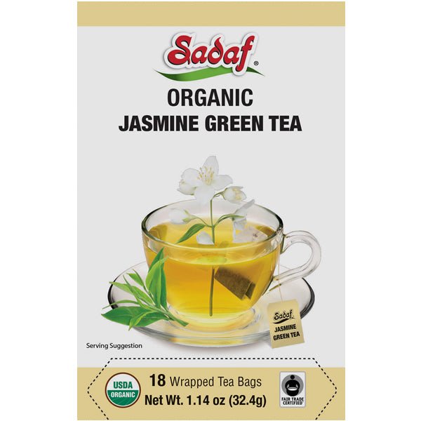 Sadaf Organic Jasmine Green Tea | 18 Wrapped Tea Bags - Sadaf.comSadaf43-6258