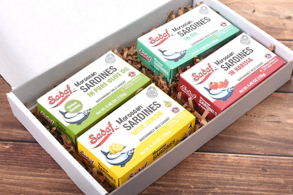 Sadaf Premium Moroccan Sardines Gift Box - 4 Flavors - Sadaf.comSadaf.com