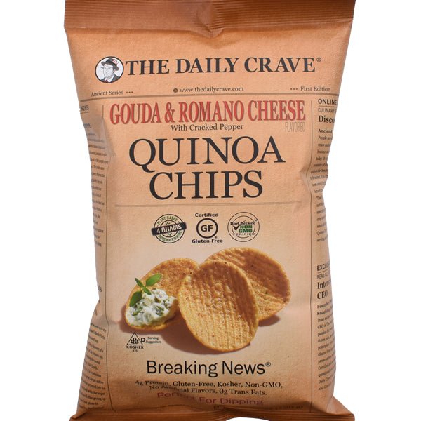 The Daily Crave Gouda & Romano Cheese Quinoa Chips 4.25 oz. - Sadaf.comThe Daily Crave27-8244